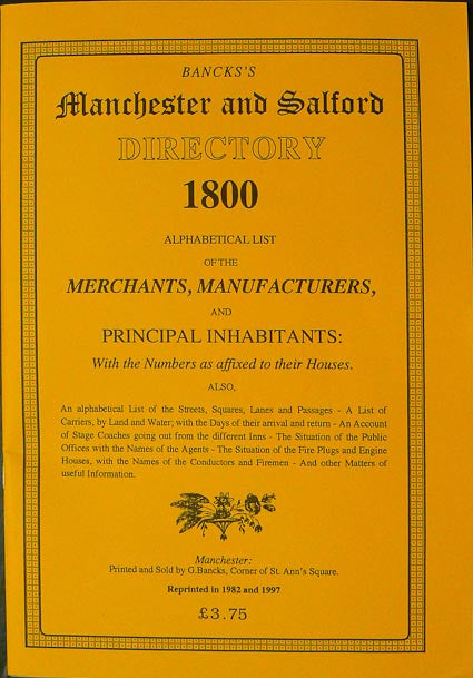 Bancks' Manchester and Salford Directory for 1800