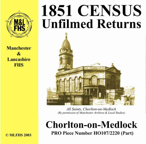 1851 Census Returns for Chorlton-on-Medlock