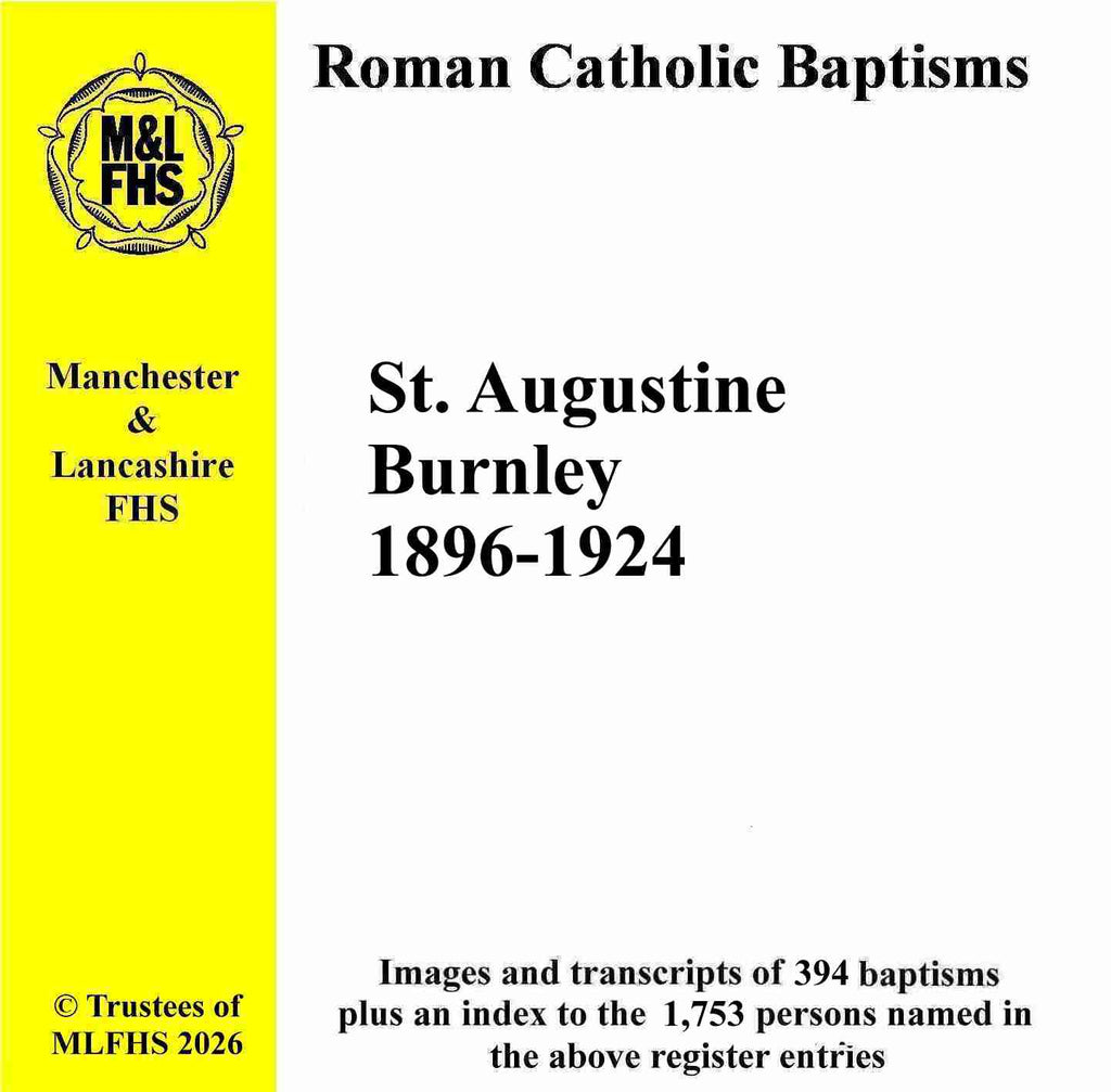 Burnley, St. Augustine's RC Church Baptisms 1896-1924 (Download)