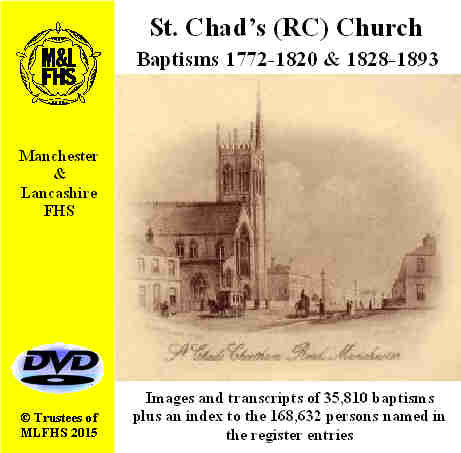 Manchester, St Chads (RC) Church Baptisms 1772-1820 & 1828-1893
