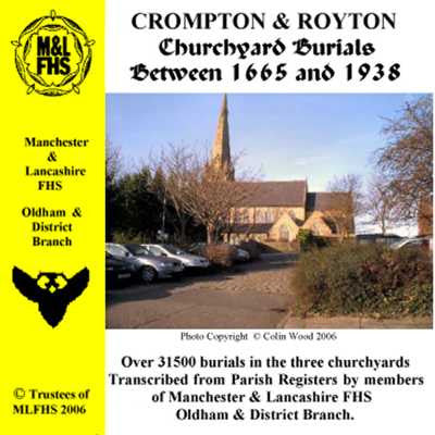 Crompton and Royton Churchyard Burials 1665-1938