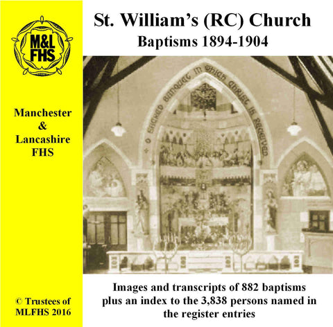 Manchester, St. William's (RC) Church, Baptisms 1894-1904