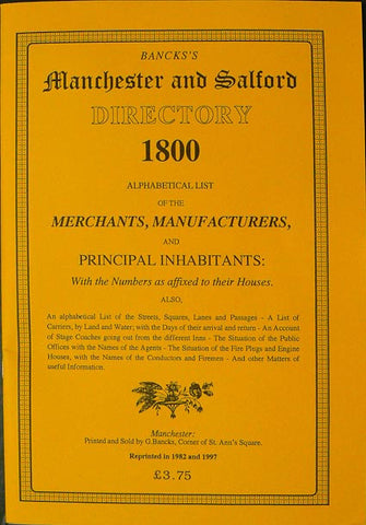 Bancks' Manchester and Salford Directory for 1800
