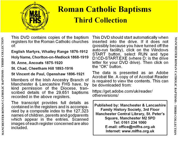 Roman Catholic Baptisms 3 (Third Collection)