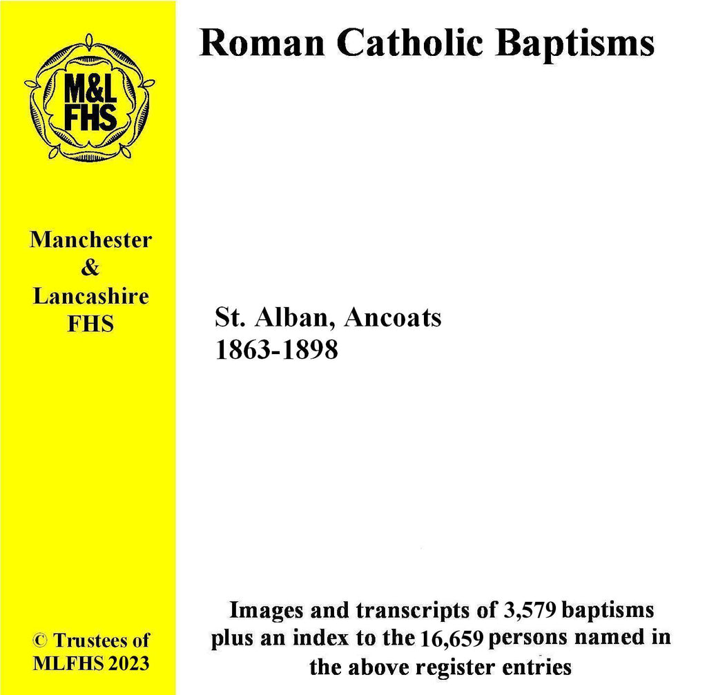 Manchester, Ancoats, St. Alban, Baptisms 1863-1898 (Download)